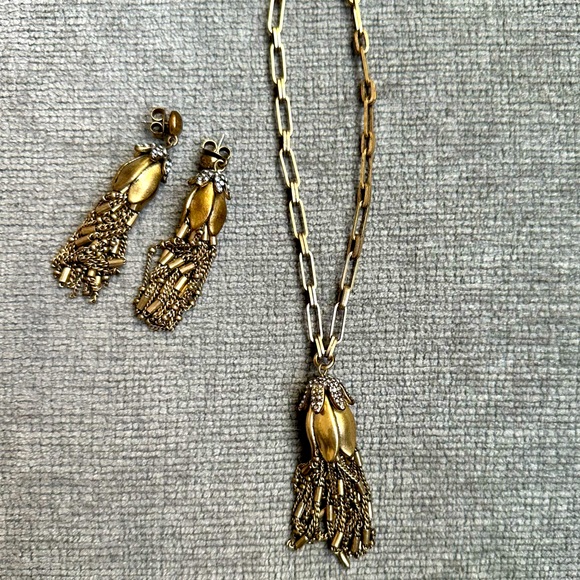 J. Crew Bloom Necklace and Earrings - Picture 1 of 9